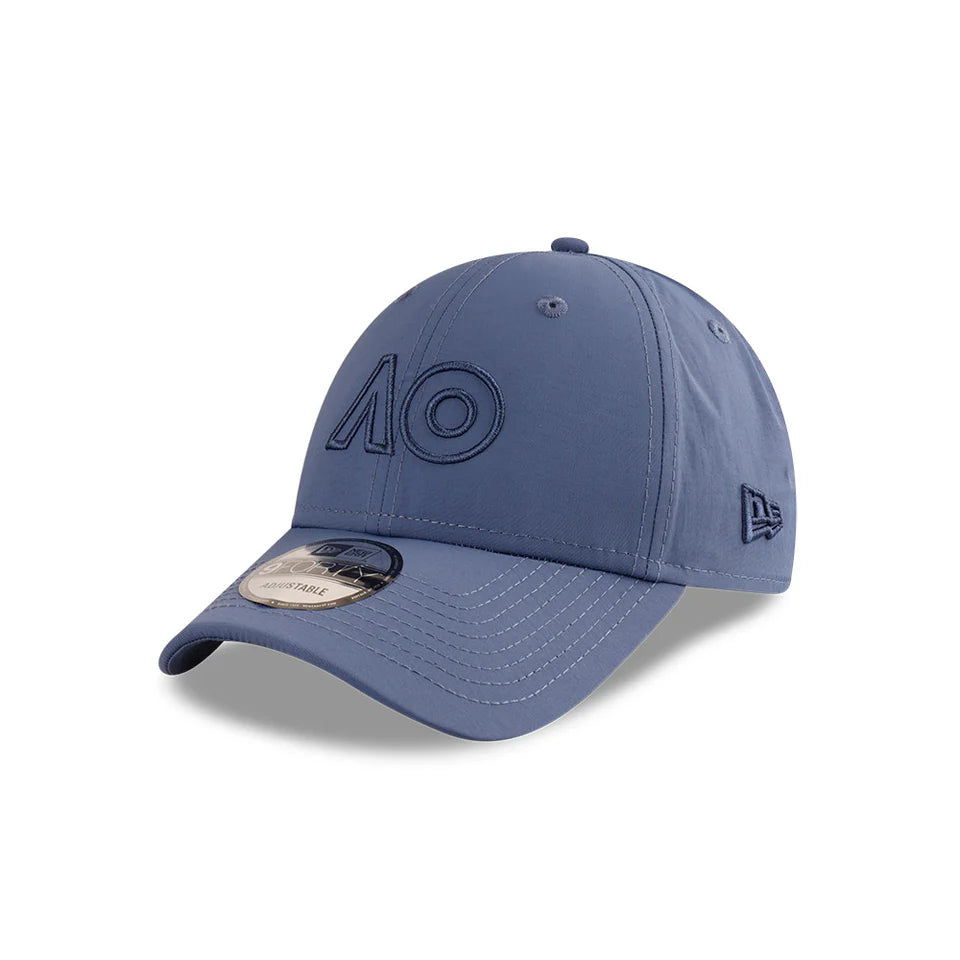 Australian Open Hat - 2025 Seasonal Performance Outline AO Indigo Blue Tennis 9Forty Strapback Cap - New Era